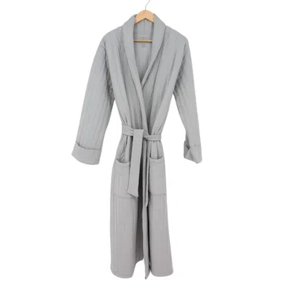 Sweet Bamboo Women's Luxaboo French Terry Housecoat In Glacial Grey In Multi