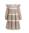 Sweet Cactus Floral Lace Tiered Dress In Neutral