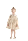 Sweet Cactus Floral Smocked Dress In Neutral
