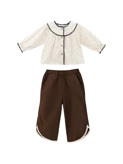 Sweet Cactus Floral-print Set In Brown