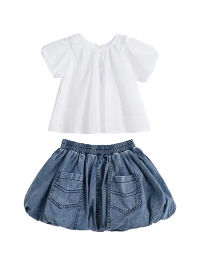 Sweet Cactus Babies' Puff-sleeve Bubble Skirt Set In Multi