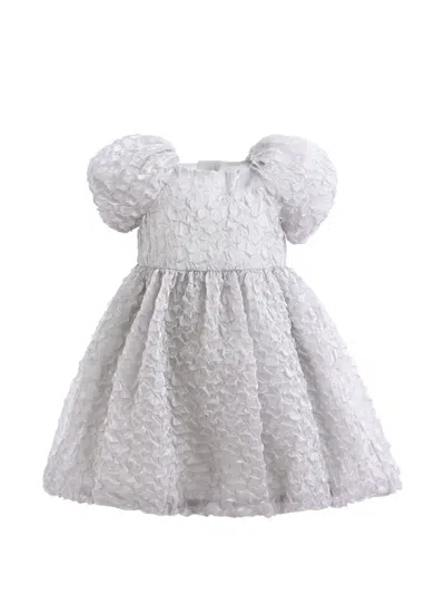 Sweet Cactus Kids' Puff-sleeve Dress In Gray
