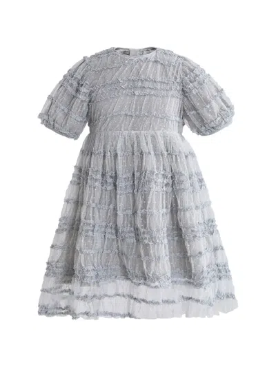 Sweet Cactus Kids' Ruffled Dress In Gray