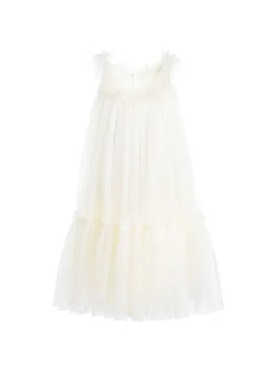 Sweet Cactus Kids' Ruffled Dress In White