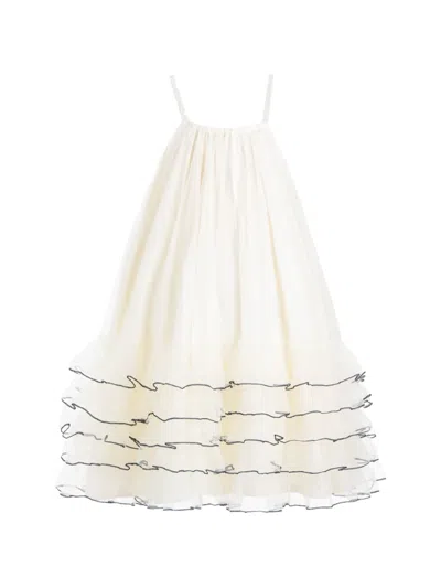 Sweet Cactus Kids' Sleeveless Dress In White