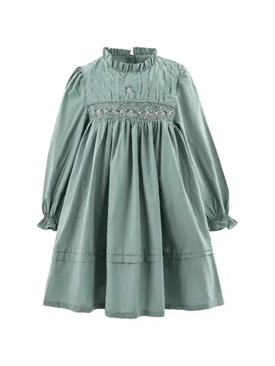 Sweet Cactus Kids' Smocked Gathered Dress In Green