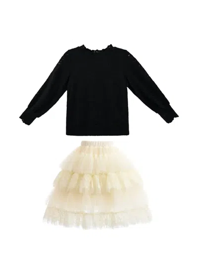 Sweet Cactus Tulle Skirt Set In Neutral