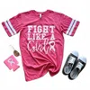 Sweet Caroline Boutique Women's Fight Like A Girl Cancer Tee In Pink In Multi