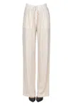 Sweet Cashmere Linen Trousers With Lurex In Beige