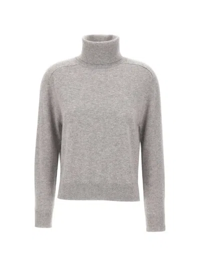 Sweet Cashmere Ribbed-turtleneck Cashmere Sweater In Gray