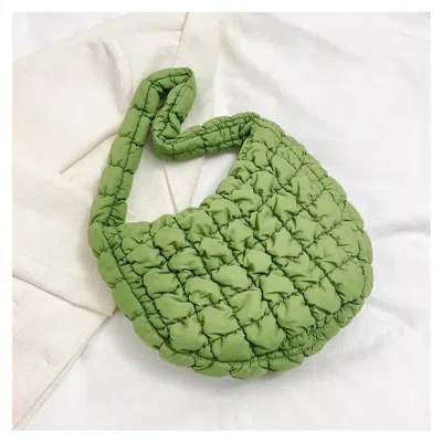 Sweet Cherry Sky Women's Puffer Solid Color Tote Bag In Green
