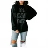 Sweet Claire No Bad Days Puff-print Sweatshirt In Black In Black