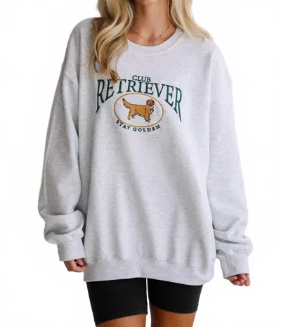 Sweet Claire Oversized "club Retriever" Sweatshirt In Gray