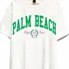 Sweet Claire Palm Beach Graphic Tee In White In White