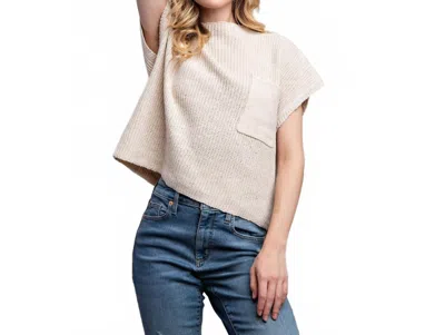 Sweet Generis Devils Tower Western Ribbed Sweater Top In Cream In Transparent