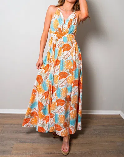 Sweet Generis Sweet Sunset Printed Maxi Dress In Orangemulti In Multi
