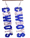Sweet Ginger Women's Dallas Cowboys Rhinestone Wood Earrings In Blue And Clear In Multi