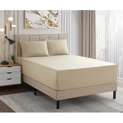 Sweet Home Collection 18-24" Extra Deep Pocket Ultra Soft Microfiber Solid Sheet Set In Beige