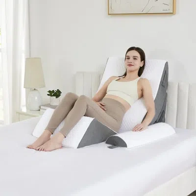 Sweet Home Collection 4-piece Support Wedge Pillow Set With High Density Foam By ® In White