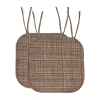 Sweet Home Collection Aria Memory Foam Non-slip Chair Cushion With Ties In Brown