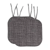 Sweet Home Collection Aria Memory Foam Non-slip Chair Cushion With Ties In Gray
