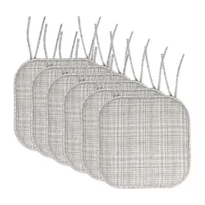 Sweet Home Collection Aria Memory Foam Non-slip Chair Cushion With Ties In Multi