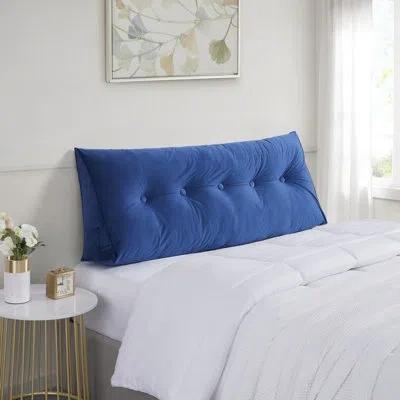 Sweet Home Collection Bed Wedge And Gap Filler Pillow For Headboard With Side Pockets By  In Blue