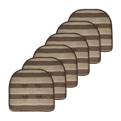 Sweet Home Collection Bradford Striped U Shaped Memory Foam 17" X 16" Chair Cushion In Multi