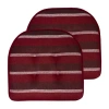 Sweet Home Collection Bradford Striped U Shaped Memory Foam 17" X 16" Chair Cushion In Red