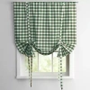 Sweet Home Collection Buffalo Check Plaid Gingham Light-filtering Rod Pocket Single Tie-up Shade In Green