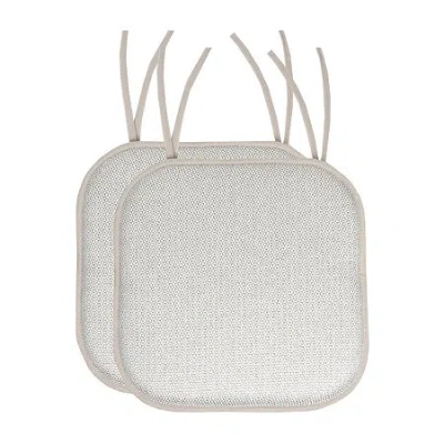 Sweet Home Collection Cameron Memory Foam No Slip Back 16" X 16" Chair Pad Cushion With Ties In Silver