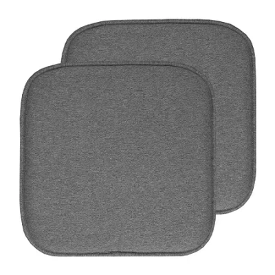 Sweet Home Collection Charlotte Jacquard Memory Foam No Slip Back 16" X 16" Chair Pad Cushion In Gray