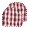 Sweet Home Collection Checkered Buffalo Check U Shaped Memory Foam 17" X 16" Chair Cushions In Red