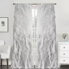 Sweet Home Collection Chic Voile Vertical Ruffled Rod Pocket Sheer Single Curtain Panel In Silver