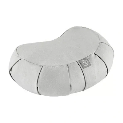 Sweet Home Collection Crescent Zafu Meditation Cushion Floor Pillow In White