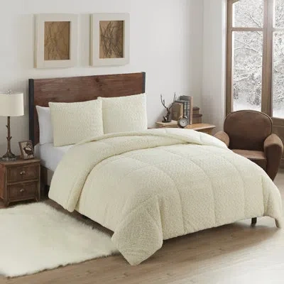 Sweet Home Collection Faux Fur 3pc Comforter Set In Cream