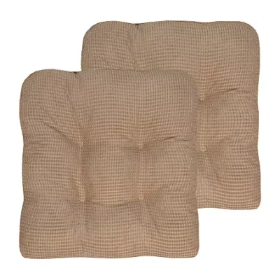 Sweet Home Collection Fluffy Memory Foam Tufted Chair Cushion Non Slip Rubber Back In Brown