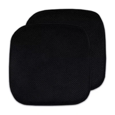 Sweet Home Collection Honeycomb Memory Foam No Slip Back 16" X 16" Chair Pad Cushion In Black