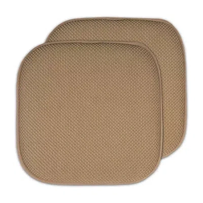 Sweet Home Collection Honeycomb Memory Foam No Slip Back 16" X 16" Chair Pad Cushion In Brown