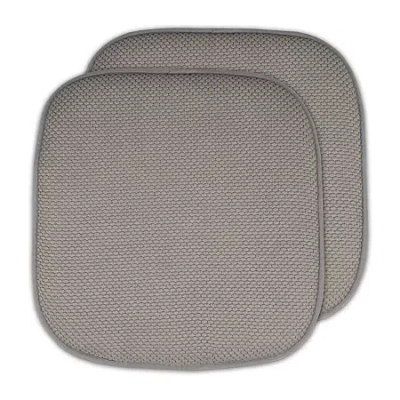 Sweet Home Collection Honeycomb Memory Foam No Slip Back 16" X 16" Chair Pad Cushion In Gray