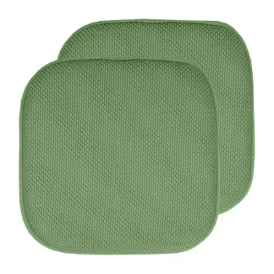 Sweet Home Collection Honeycomb Memory Foam No Slip Back 16" X 16" Chair Pad Cushion In Green