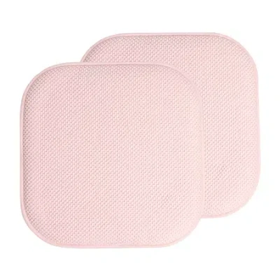 Sweet Home Collection Honeycomb Memory Foam No Slip Back 16" X 16" Chair Pad Cushion In Pink