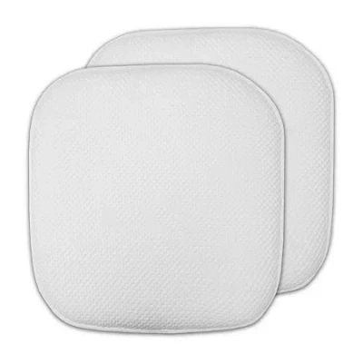 Sweet Home Collection Honeycomb Memory Foam No Slip Back 16" X 16" Chair Pad Cushion In White