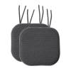 Sweet Home Collection Honeycomb Memory Foam Non-slip 16" X 16" Chair Cushion Pad With Ties In Black