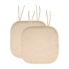 Sweet Home Collection Honeycomb Memory Foam Non-slip 16" X 16" Chair Cushion Pad With Ties In Sand