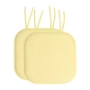 Sweet Home Collection Honeycomb Memory Foam Non-slip 16" X 16" Chair Cushion Pad With Ties In Yellow