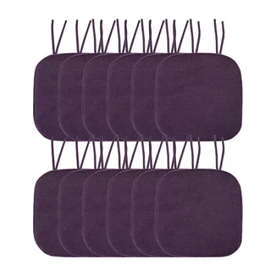 Sweet Home Collection Honeycomb Memory Foam Non-slip 16" X 16" Chair Cushion Pad With Ties In Purple