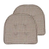 Sweet Home Collection Houndstooth Stitch U Shaped Memory Foam 17" X 16" Chair Cushions In Brown