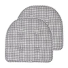 Sweet Home Collection Houndstooth Stitch U Shaped Memory Foam 17" X 16" Chair Cushions In Gray