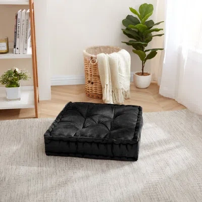 Sweet Home Collection Large Floor Pillow Reversible Meditation Yoga Cushion In Black